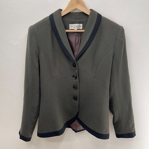 Lew Magram Size 8 90s Equestrian-Style Suit w Hi-Lo Jacket & Knee Skirt w Slit - Picture 2 of 16